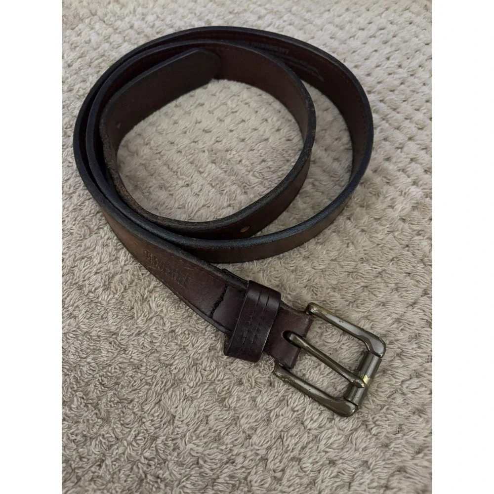 Duluth Trading Brown Leather Belt Men's Size 48 Lifetime Durability Made In USA